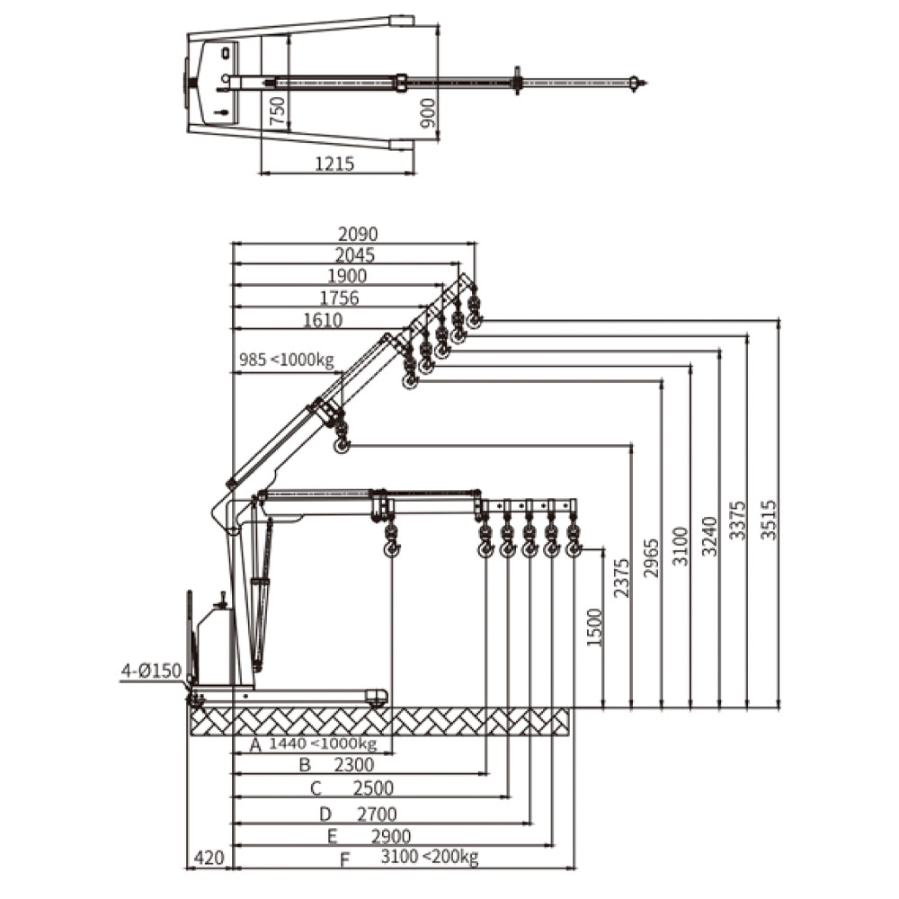 YIDO1 semi electric Single Shop Crane