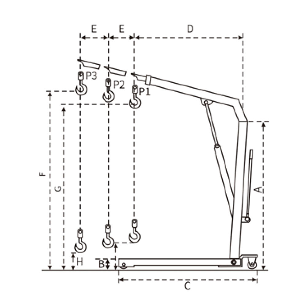 YIK Heavy Duty Foldable Euro Shop Crane